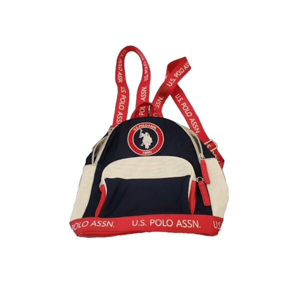 U.S. Polo Assn. Red White Blue Backpack - Logo Straps & Patch - Pre-Owned - Picture 1 of 7
